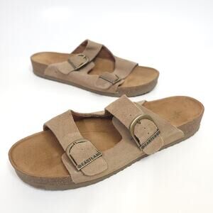Eastland Mens Sandals Size 12 D Leather Cambridge Buckle Cork Tan Slide​​